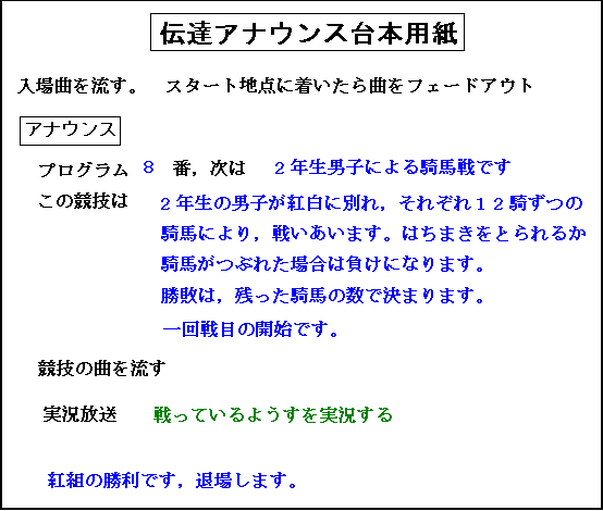 体育祭の放送